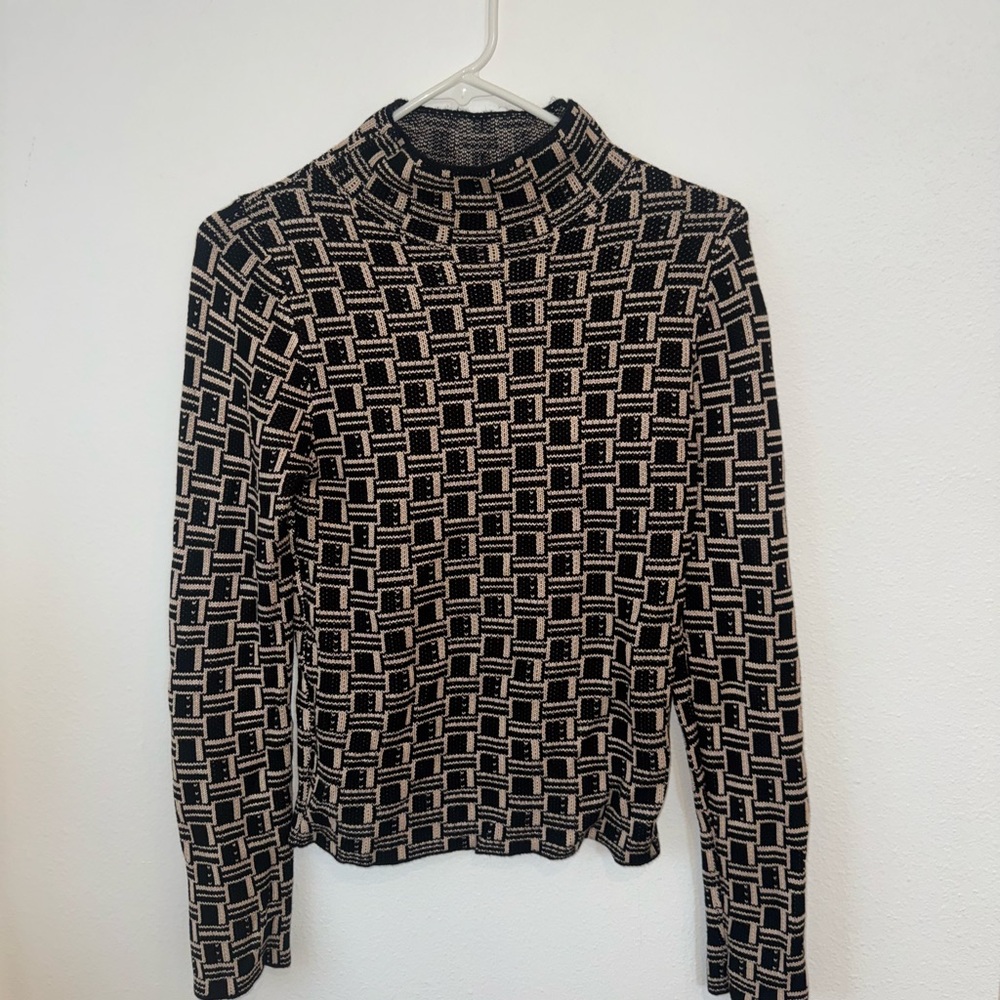 Patterned Turtleneck Sweater